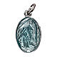 Medal of Our Lady of Lourdes, steel and light blue enamel 18mm s1