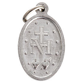 Medalla de la Virgen Milagrosa aluminio en esmalte azul 18mm