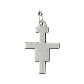 Croix pendentif St Damien métal argenté 2 cm