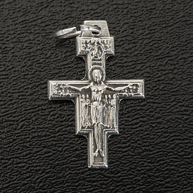 Krzyż wisiorek święty Damian metal posrebrzany 2cm