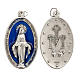 Medaille Wundertätige Madonna oval Silbermetall blaues Email 4cm groß s1
