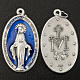 Medaille Wundertätige Madonna oval Silbermetall blaues Email 4cm groß s2
