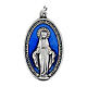 Medaille Wundertätige Madonna oval Silbermetall blaues Email 4cm groß s1