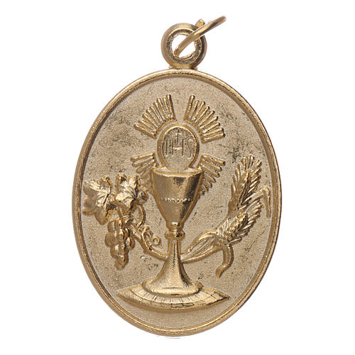 Medalik metal pamiątka Pierwszej Komunii świętej 1