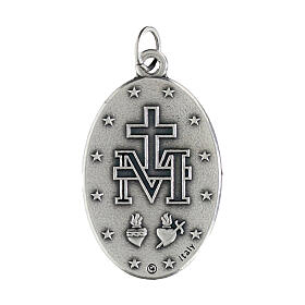 Miraculous Medal, oval in silver metal 30mm