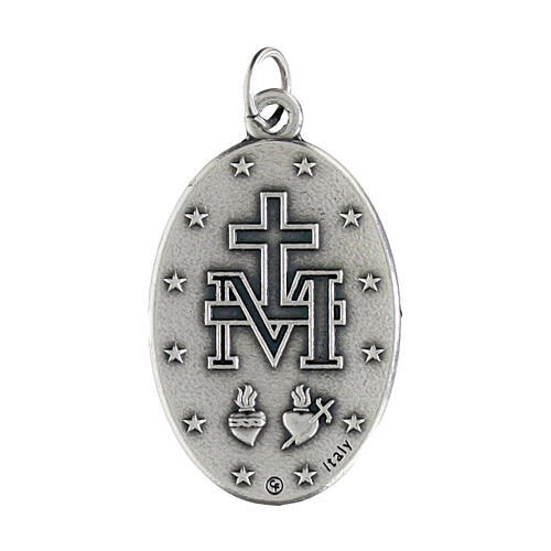 Miraculous Medal, oval in silver metal 30mm 2
