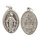 Miraculous Medal, oval in silver metal 30mm s1