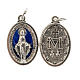 Medaille Wundertätige Madonna oval Silbermetall blaues Email 21mm groß s1