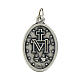 Miraculous Medal, oval in metal and blue enamel H21mm s3