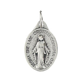 Miraculous Medal, oval in silver metal 17mm