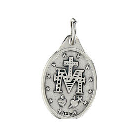 Miraculous Medal, oval in silver metal 17mm