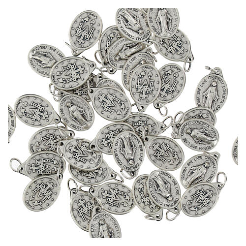 Medaglia Miracolosa ovale metallo argentato h 17 mm 3