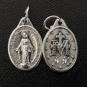 Miraculous Medal, oval in silver metal 17mm