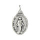 Miraculous Medal, oval in silver metal 17mm s1