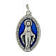 Miraculous Medal, oval in metal and blue enamel H30mm s1