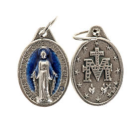 Miraculous Medal, oval in metal and enamel H17mm