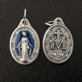 Miraculous Medal, oval in metal and enamel H17mm