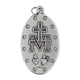 Miraculous Medal, oval in silver metal H40mm