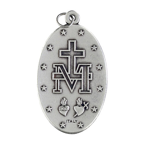 Miraculous Medal, oval in silver metal H40mm 2