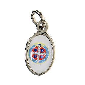 Saint Benedict medal in nickel plated metal H1.5cm