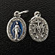 Miraculous Medal, oval in metal and blue enamel H12mm s2