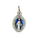 Miraculous Medal, oval in metal and blue enamel H12mm s1