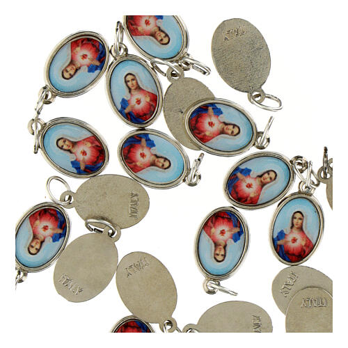 Medaglia Sacro Cuore di Maria metallo nichelato resina 1,5x1 cm 2