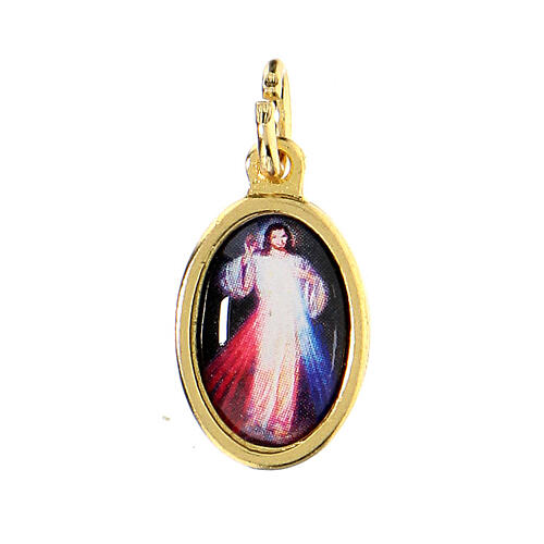 Merciful Jesus medal in golden metal and resin 1.5x1cm 1