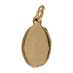 Medaglia Padre Pio da Pietrelcina metallo dorato resina 1,5x1 cm