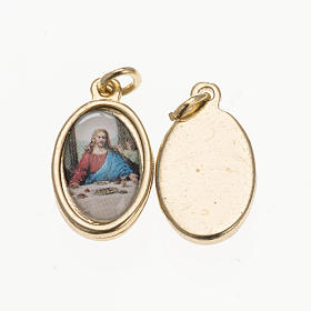 Medal Last Supper in golden metal and resin 1.5x1cm