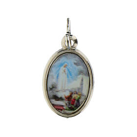 Medaille Madonna Fatima Silbermetall und Harz 1,5x1 cm