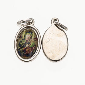 Our Lady of Perpetual Help in silver metal and resin 1.5x1cm
