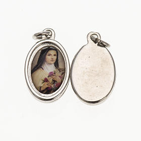 Medalik święta Teresa metal posrebrzany żywica 1,5 X 1cm