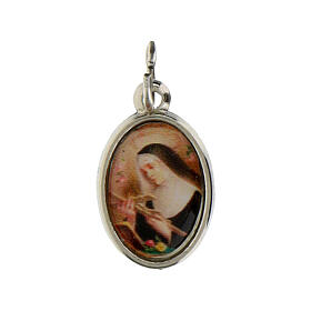 Medaglia Santa Rita metallo argentato resina 1,5x1 cm