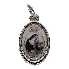 Medal in silver metal and resin Saint Rita 1.5x1cm