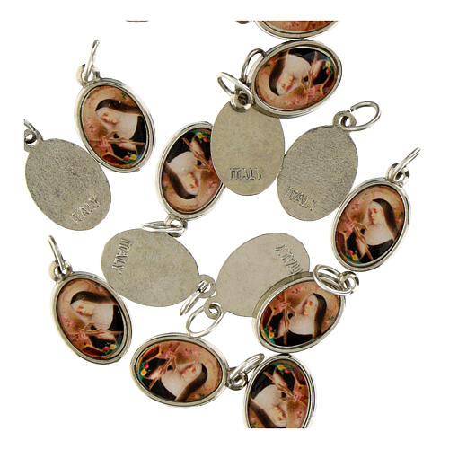 Medal in silver metal and resin Saint Rita 1.5x1cm 2