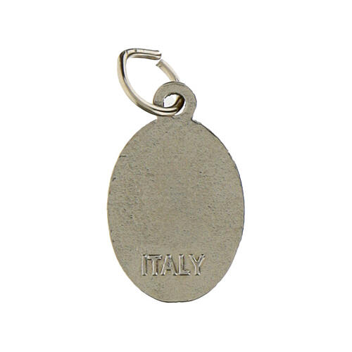 Medaglia Sant'Antonio da Padova metallo argentato resina 1,5x1cm 3