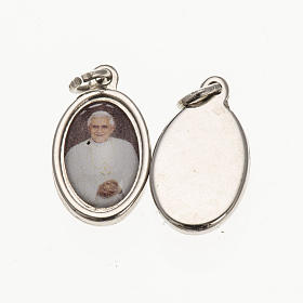 Medal in silver metal resin Benedict XVI 1.5x1cm