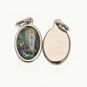 Medal in silver metal resin Our Lady of Lourdes 1.5x1cm