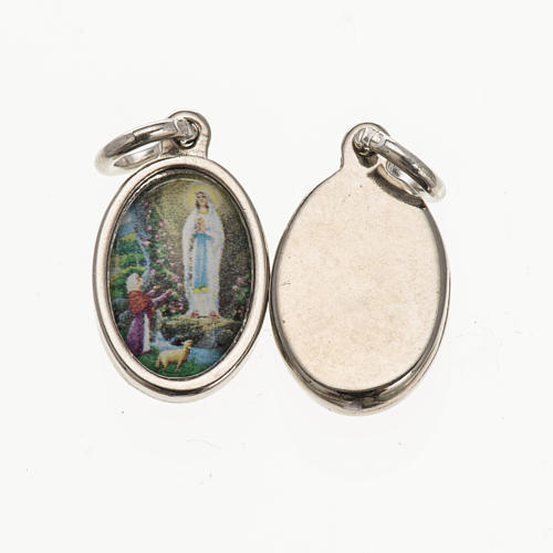 Medal in silver metal resin Our Lady of Lourdes 1.5x1cm 1