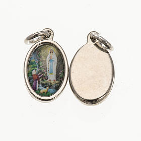 Medaglia Lourdes - metallo argentato resina 1,5x1 cm