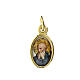 Double medal, Saint Benedict and cross in golden metal and resin s1