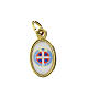 Medalik dwustronny święty Benedykt i krzyż metal pozłacany żywica s2