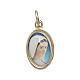 Medalha Nossa Senhora Medjugorje rosto metal dourado e resina 1,5x1 cm s1