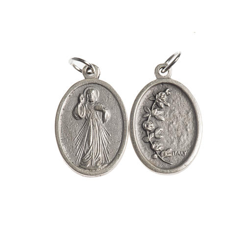 Miraculous Medal, oval antique silver with galvanic 1
