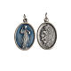 Miraculous Medal, oval antique silver with enamel s1