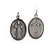 Miraculous Medal, oval with decorated edges, antique silver s1
