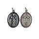 Miraculous Medal, oval with decorated edges, galvanic silver s1