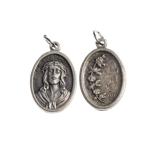 Medaille Ecce Homo oval galvanisch antikes Silber 1