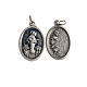 Our Lady of Medjugorje medal, oval, antique silver light blue en s1
